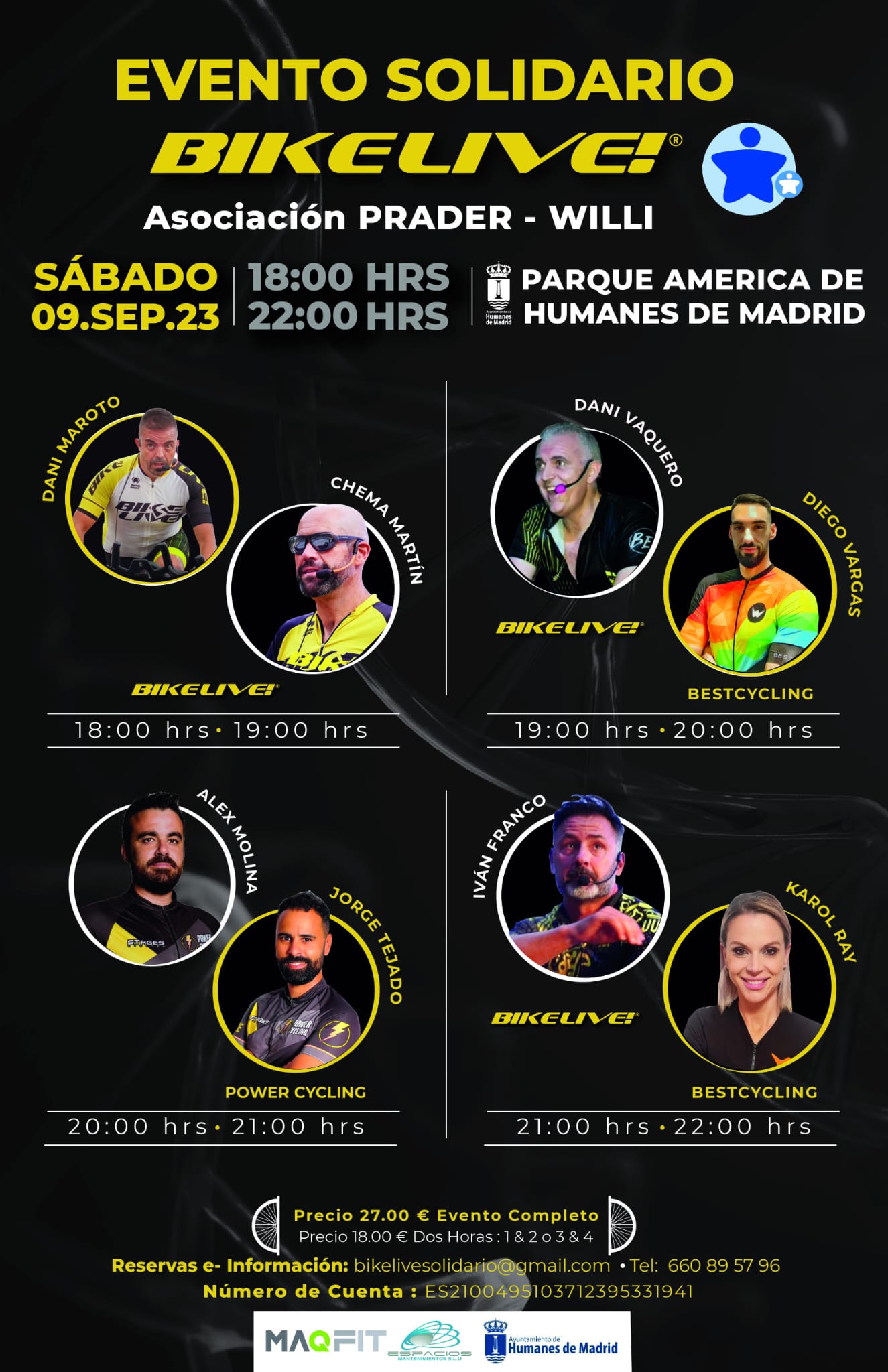 Inscripciones abiertas para el Evento Solidario Bikelive! a favor de la Asociación Prader-Willi