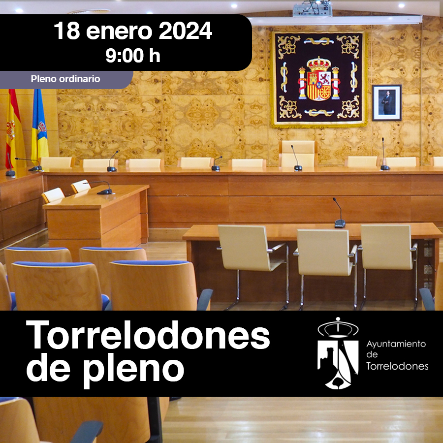 Pleno ordinario el jueves 18 de enero, a las 9:00 h
